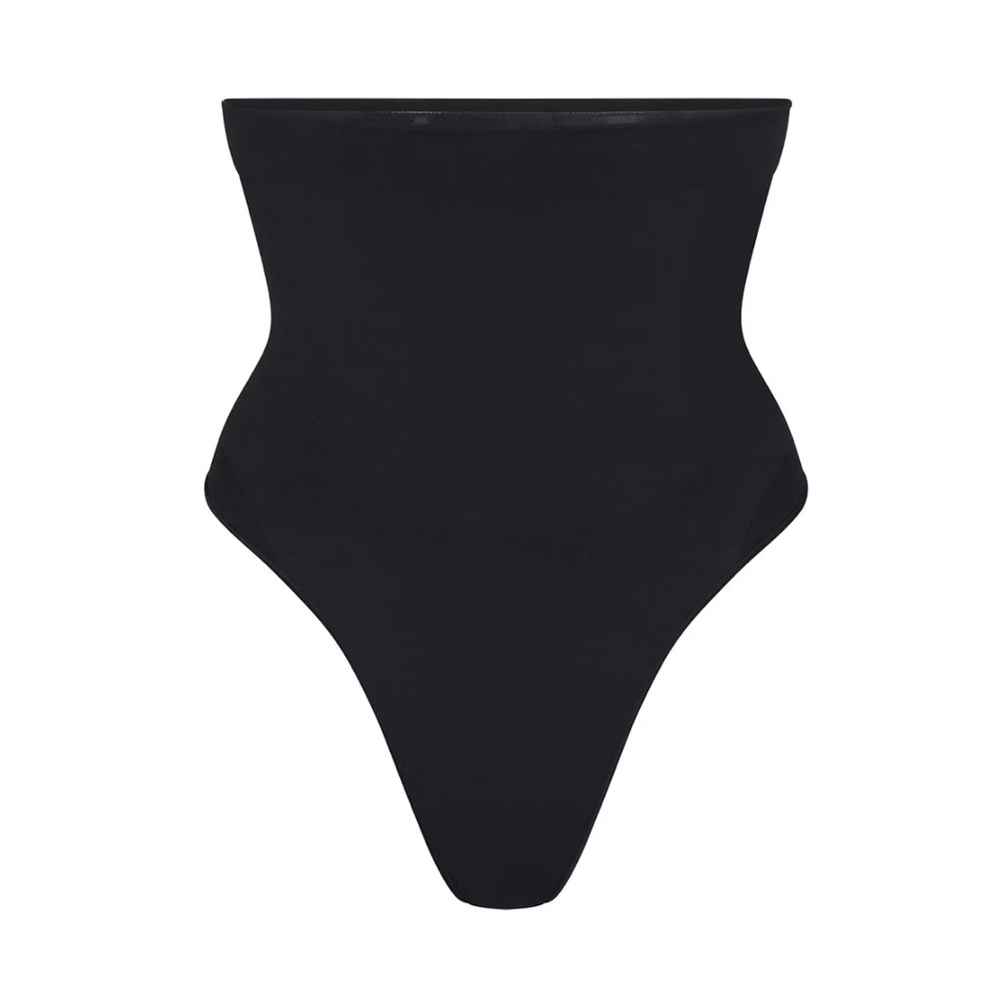 SKIMS CS HIGH-WAISTED THONG ONYX BLACK - M